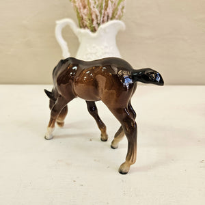 Beswick Foal Figurine – Grazing Pose, Gloss Brown Bay 023