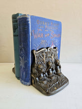 Load image into Gallery viewer, Pair of Vintage Brass Bookends Embossed Monkeys 42407
