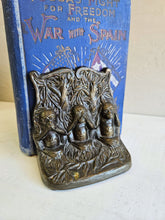 Load image into Gallery viewer, Pair of Vintage Brass Bookends Embossed Monkeys 42407
