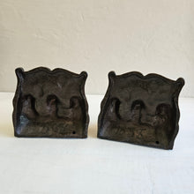 Load image into Gallery viewer, Pair of Vintage Brass Bookends Embossed Monkeys 42407

