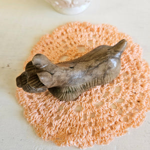 Carved Brown Stone Scottie Dog Figurine 42507