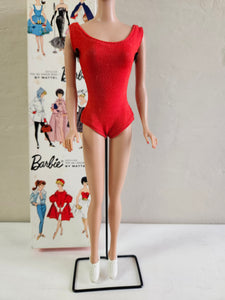 Vintage 1960's Mattel Brunette Bubble Cut Barbie with 1/2 the original box 42407