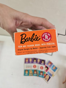 Vintage 1960's Mattel Brunette Bubble Cut Barbie with 1/2 the original box 42407