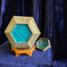 Load image into Gallery viewer, Vintage Chinese Cloisonne Lidded Jar with Wooden Base 42507
