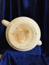 Load image into Gallery viewer, Cream Enamelware Teapot with Green Rim 023
