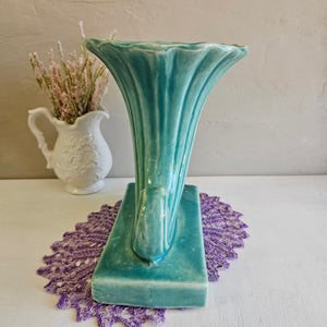 McCoy Teal Cornucopia Planter #2356