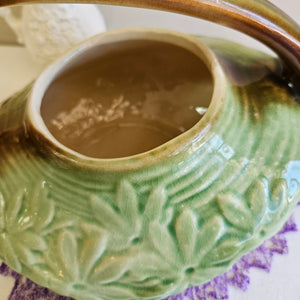 McCoy Daisy MCM Green and Brown Teapot #42507