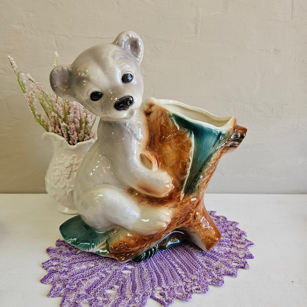 Royal Copley Bear Cub Planter #2359