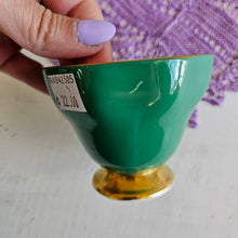 Load image into Gallery viewer, Aynsley “Cabbage Rose” Emerald Green Bone China Teacup and Saucer Set #42505
