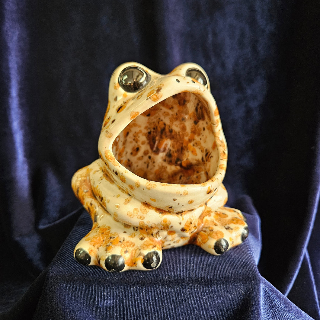 Frog Sponge Holder Orange Speckled  #42508