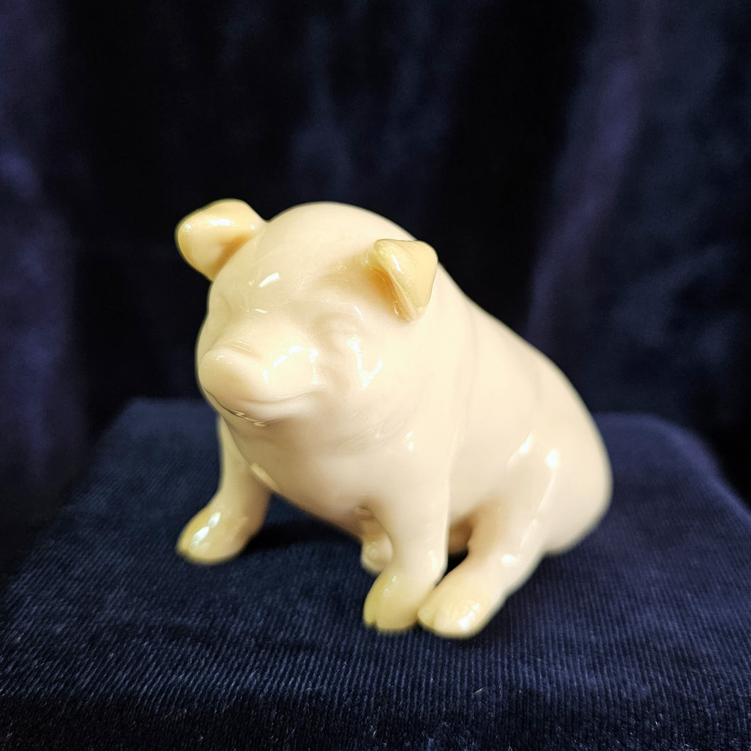 Small Belleek Ireland Pig Figurine #023