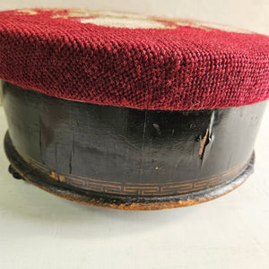 Antique Upholstered Footstool with Lift-Top Storage #42508