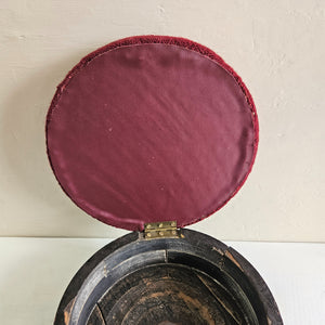 Antique Upholstered Footstool with Lift-Top Storage #42508