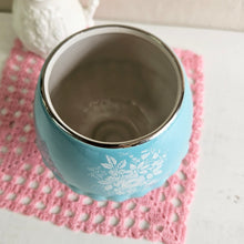 Load image into Gallery viewer, Royal Winton Grimwades Turquoise Floral Footed Vase #42508
