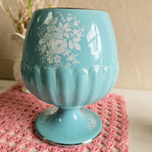 Load image into Gallery viewer, Royal Winton Grimwades Turquoise Floral Footed Vase #42508
