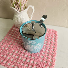 Load image into Gallery viewer, Staffordshire Midwinter Jam Pot Turquoise Floral #42508
