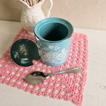 Load image into Gallery viewer, Staffordshire Midwinter Jam Pot Turquoise Floral #42508
