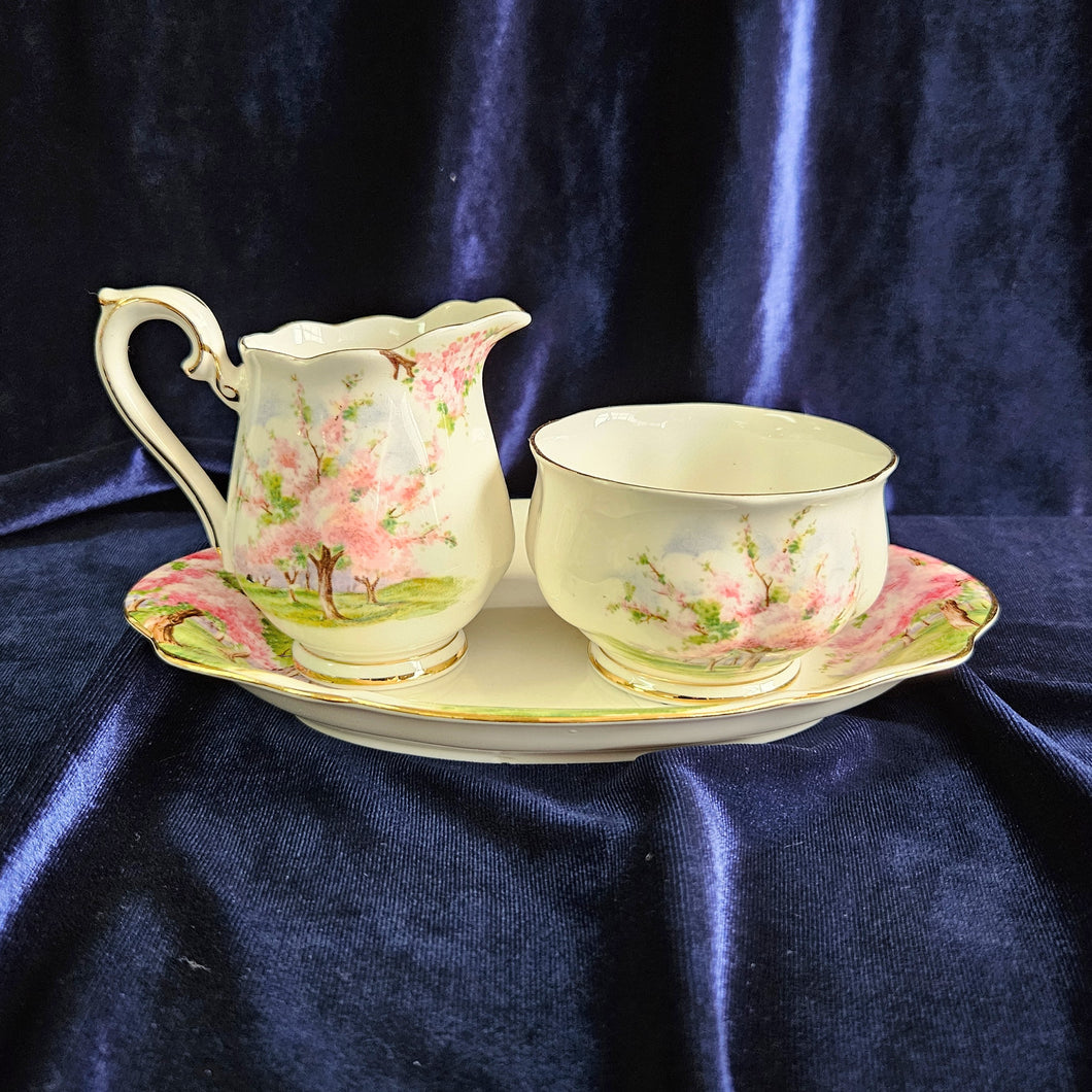 Royal Albert Blossom Time Cream, Sugar & Tray 42507