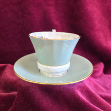 Load image into Gallery viewer, Aynsley Light Green Floral Teacup and Saucer 42505
