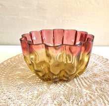 Load image into Gallery viewer, Amberina Glass Ruffled Dish 2434
