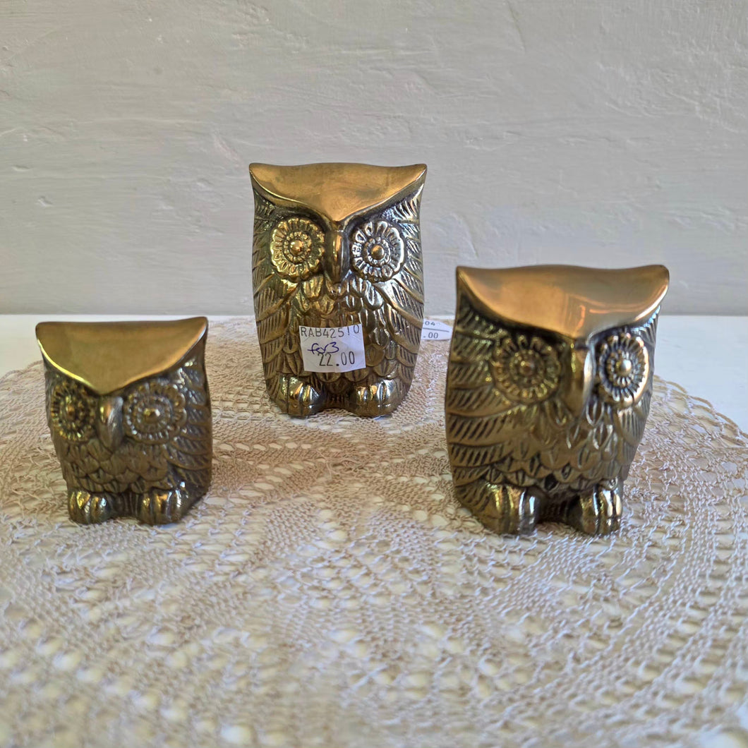 Leonard Brass Owls Set of Three 42510001