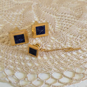 Blue Cufflinks & Tie Tack Set 2540002