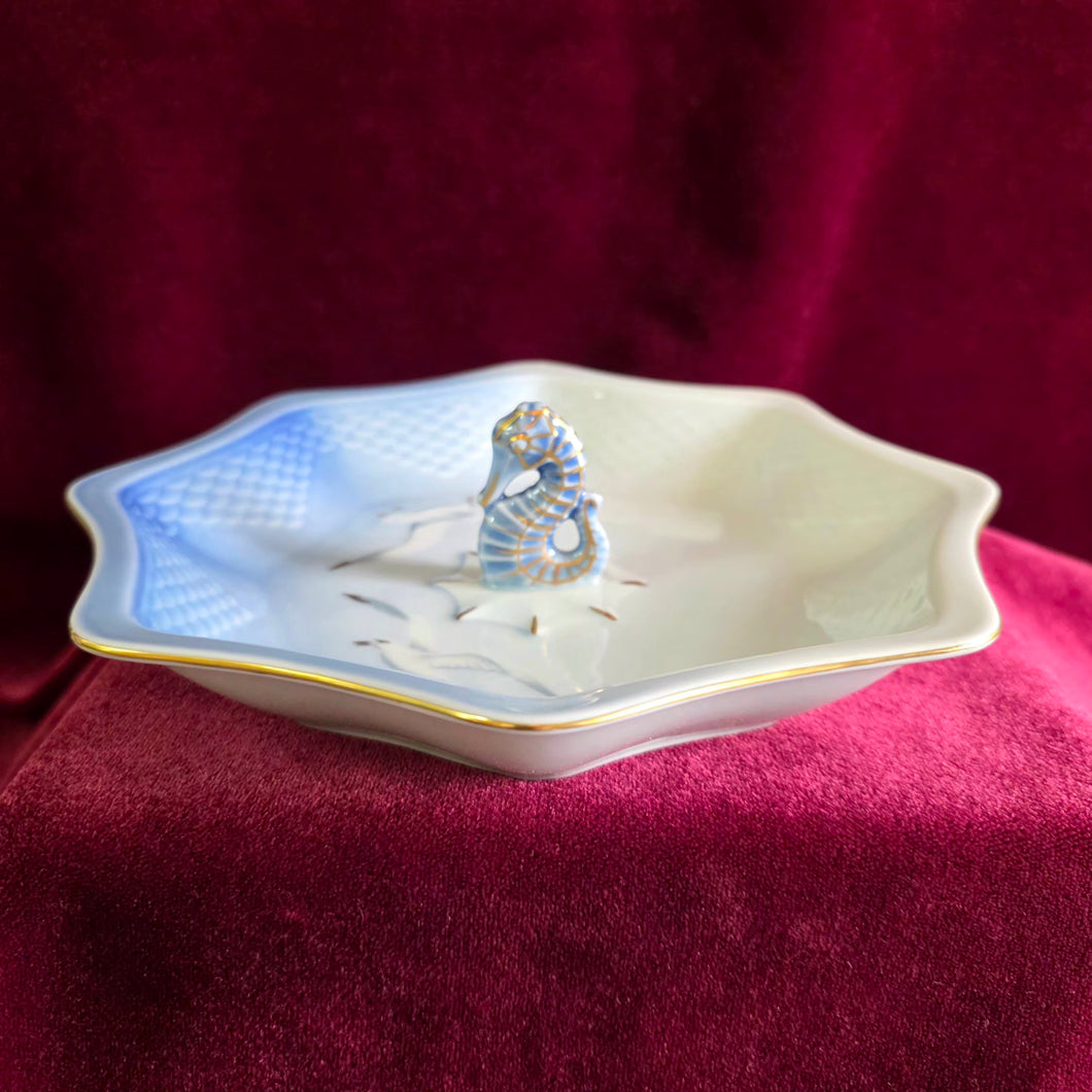 Bing & Grondahl Copenhagen Seagull & Seahorse Handle Candy Dish 42510015