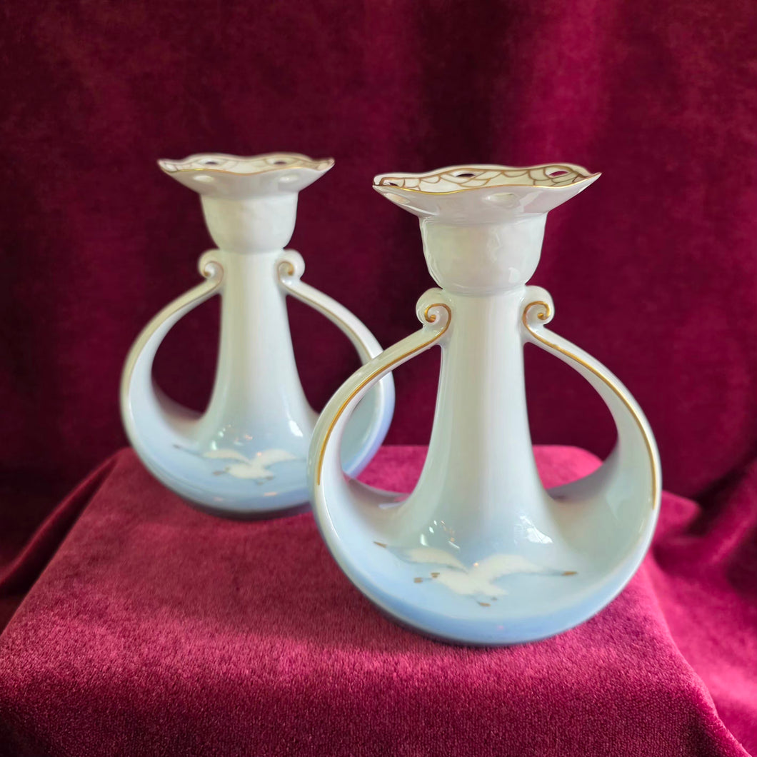Pair of Bing & Grondahl Copenhagen Seagull Candle Holders 42510016