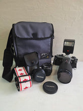 Load image into Gallery viewer, Pentax ME Super 35MM Film Camera Bundle w/ Lenses &amp; Flash 42510
