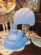 Load image into Gallery viewer, 1940s Blue Southern Belle Trinket Dish Boudoir Lamp 42510
