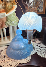 Load image into Gallery viewer, 1940s Blue Southern Belle Trinket Dish Boudoir Lamp 42510
