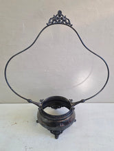 Load image into Gallery viewer, Antique Brides Basket Silverplate with Ruffled Cranberry Edging over White. 42510
