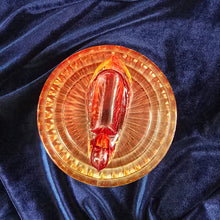 Load image into Gallery viewer, Jeannette Amberina Glass Swan Powder DIsh
