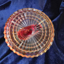Load image into Gallery viewer, Jeannette Amberina Glass Swan Powder DIsh
