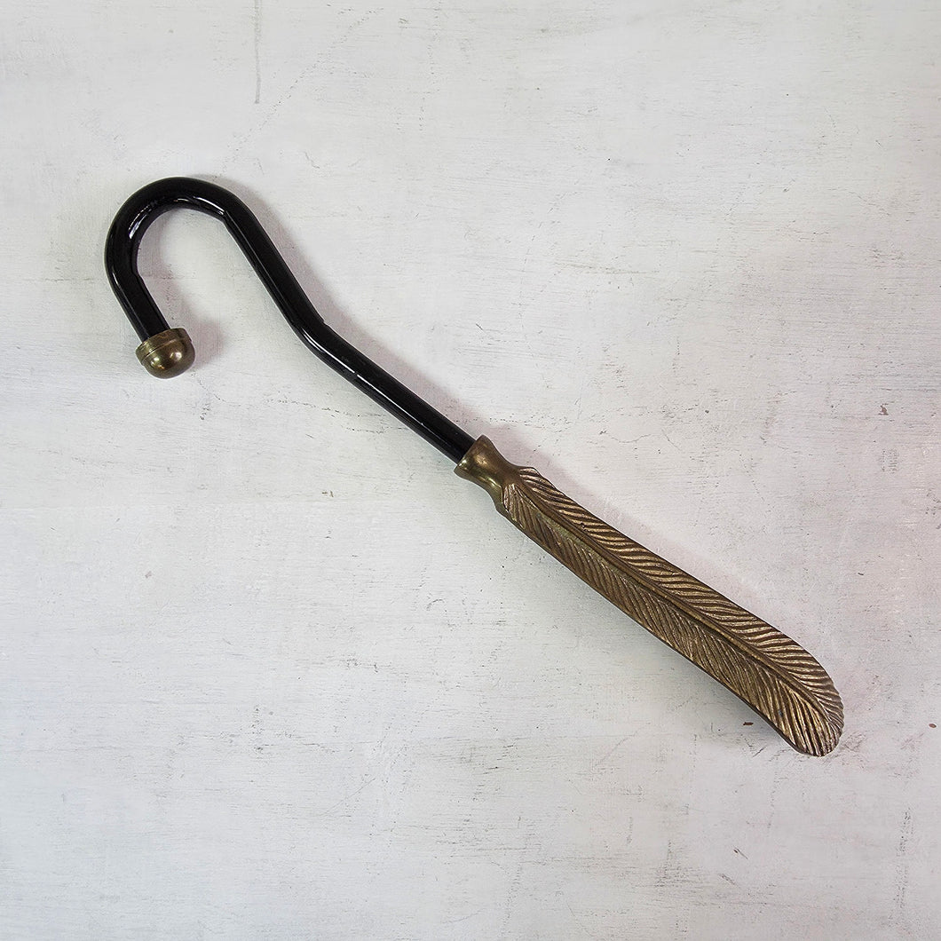 42510 Unique Heavy Brass Feather Shoe Horn
