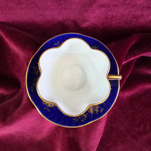 Load image into Gallery viewer, Cobalt Blue Crown Staffordshire Teacup 036
