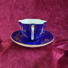 Load image into Gallery viewer, Cobalt Blue Crown Staffordshire Teacup 036
