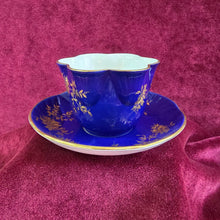 Load image into Gallery viewer, Cobalt Blue Crown Staffordshire Teacup 036
