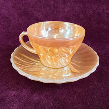 Load image into Gallery viewer, Fire King Peach Lusterware Cup &amp; Saucer 42510
