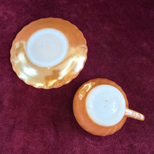 Load image into Gallery viewer, Fire King Peach Lusterware Cup &amp; Saucer 42510
