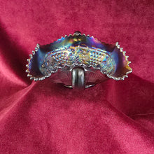 Load image into Gallery viewer, Amethyst Grapes and Cable Carnival Glass Dish 036
