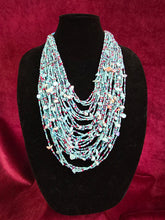 Load image into Gallery viewer, Blue Seedbead &amp; Shell Necklace COR 888
