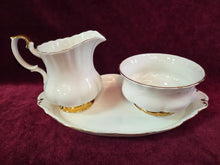 Load image into Gallery viewer, Royal Albert Val D'Or Large Cream, Sugar, &amp; Tray 42509
