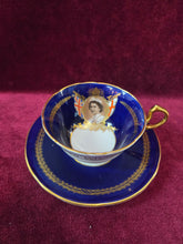 Load image into Gallery viewer, Coblat Blue Aynsley Queen Elizabeth Teacup 42601
