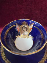 Load image into Gallery viewer, Coblat Blue Aynsley Queen Elizabeth Teacup 42601
