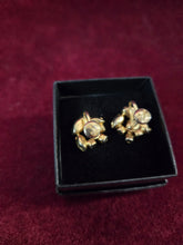 Load image into Gallery viewer, Sherman Orange Rhinestone Twist On Earrings WC
