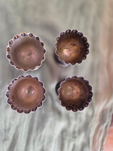 Load image into Gallery viewer, Tarnished Silver Plate Eggcups with Scalloped Edges 42601
