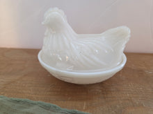 Load image into Gallery viewer, Milk Glass Nesting Chicken Dish 42601
