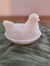 Load image into Gallery viewer, Milk Glass Nesting Chicken Dish 42601
