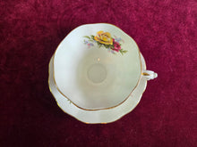 Load image into Gallery viewer, Royal Albert Cup &amp; Saucer with Yellow &amp; Pink Roses 42507
